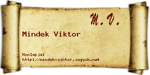 Mindek Viktor névjegykártya